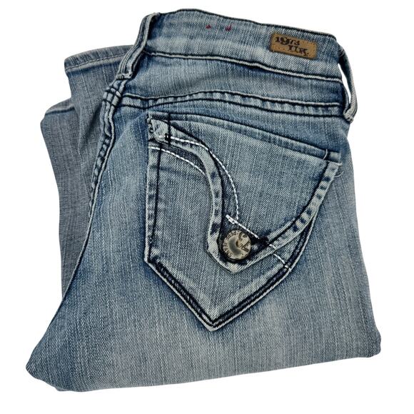 Pepe Jeans Womens 24 (25x32 ACTUAL) Blue Denim Low Rise Light Wash Vintage - Picture 1 of 8